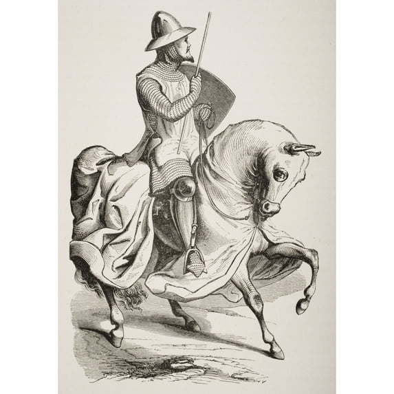 Posterazzi DPI1857863 Knight in War Harness After Miniature in 12th Century Psalter Poster Print, 12 x 17