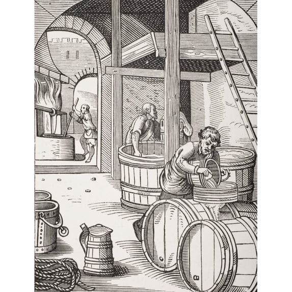 Posterazzi DPI1857904 The Brewer 19th Century Copy of Picture Designed & Engraved in 16th Century by Jost Amman Poster Print, 13 x 17