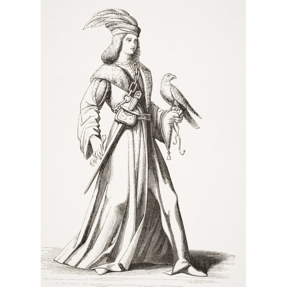 Posterazzi DPI1857924LARGE A 15th Century Noble of Provence. After An Illustration In Costumes Poster Print, Large - 24 x 34