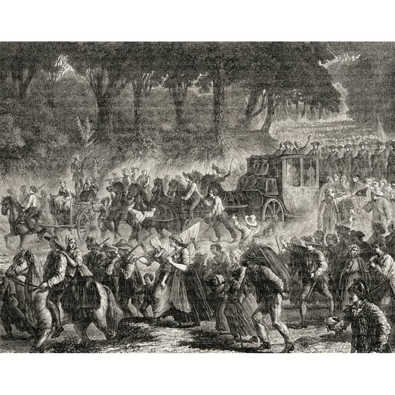 Posterazzi DPI1858120LARGE The Royal Family Returns To Paris June 1791 From Histoire De La Revolution Francaise by Louis Blanc Print, Large - 34 x 26