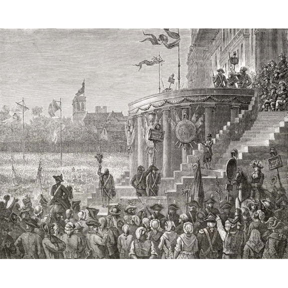 Posterazzi DPI1858216LARGE Celebration of The Supreme Being 8 June 1794 From An Engraving by P. Jonnard Poster Print, Large - 34 x 26