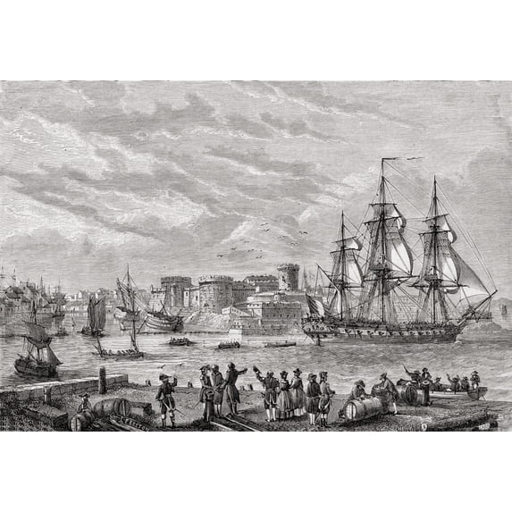 Posterazzi DPI1858244LARGE Brest France In 1791 Engraved by Lebreton From Histoire De La Revolution Francaise by Louis Blanc Print, Large - 36 x 24
