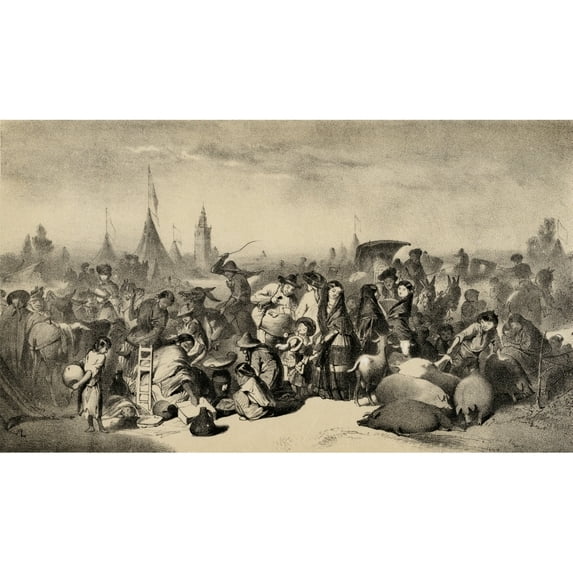 Posterazzi DPI1858937 Feria Seville Spain 19th Century Lithograph by Dickinson Brothers Poster Print, 19 x 11