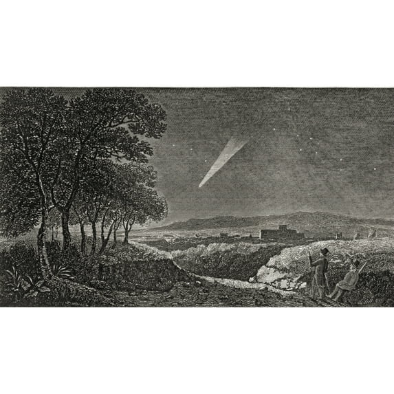 Posterazzi DPI1859006LARGE The Comet of 1811 As Seen At Daybreak The 15th October From Otterbourne Hill Poster Print, Large - 40 x 22