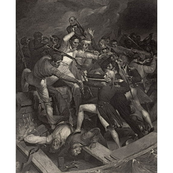 Posterazzi DPI1859338 Nelsons Conflict with A Spanish Launch During Boat Action In The Bay of Cadiz Poster Print, 13 x 16