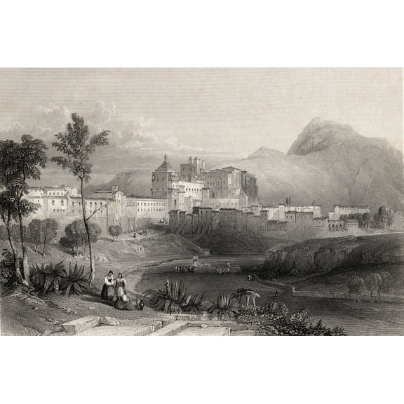 Posterazzi DPI1859529 Sicily Italy. The Palazzo Reale Palermo. 1840 Engraving Drawn by W.L. Leitch Engraved by W. Floyd Print, 18 x 12