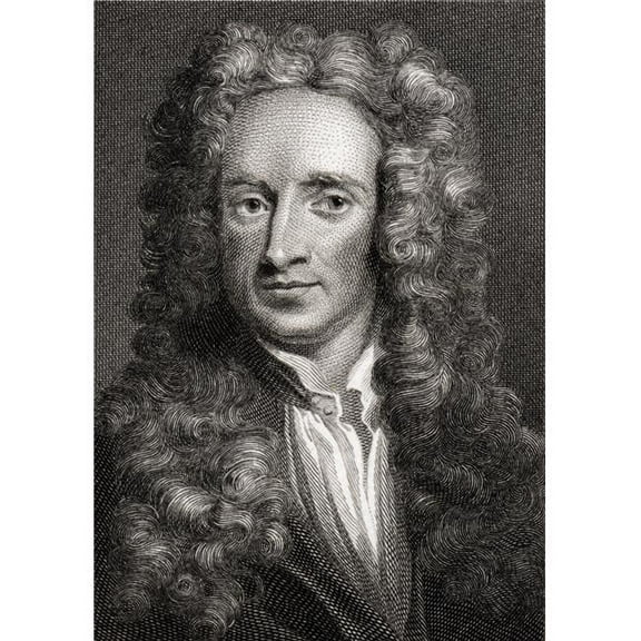 Posterazzi DPI1859531 Sir Isaac Newton, 1642-1727 English Physicist & Mathematician Engraved by Edward Smith From Painting by Sir George Kneller Poster Print, 12 x 18