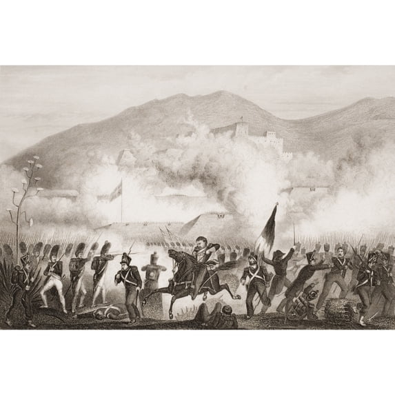 Posterazzi DPI1859570 Torres Vedras 1810 Engraved by DPound After GWTerry From Englands Battles by Sea & Land by Lieut Col Williams Poster Print, 18 x 12