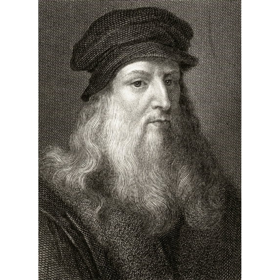Posterazzi DPI1859623LARGE Leonardo Da Vinci 1452-1519 Florentine Artist19th Century Engraved by Charles Warren From A Painting by Da Vinci Poster Print, Large - 26 x 34