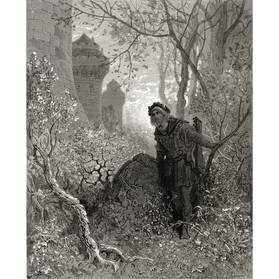 Posterazzi DPI1859737LARGE The Minstrel Blondel Discovers The Captive Richard The Lionheart in Leopold S Castle in Austria Poster Print, Large - 26 x 32