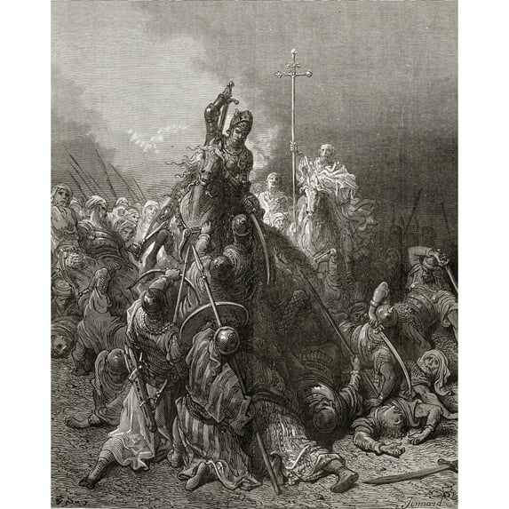 Posterazzi DPI1859739 Christian Knights Fight Saracens Poster Print, 13 x 17