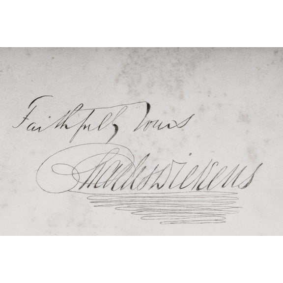 Posterazzi DPI1860113LARGE Signature of Charles Dickens 1812-1870 From The Book Bleak House by The Same Author. Published London 1853 Poster Print, Large - 36 x 24
