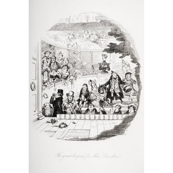 Posterazzi DPI1860136 The Great Bespeak for Miss.Snevelli Illustration From The Charles Dickens Novel Nicholas Nickleby by H.K. Browne Known As Phiz Poster Print, 12 x 18