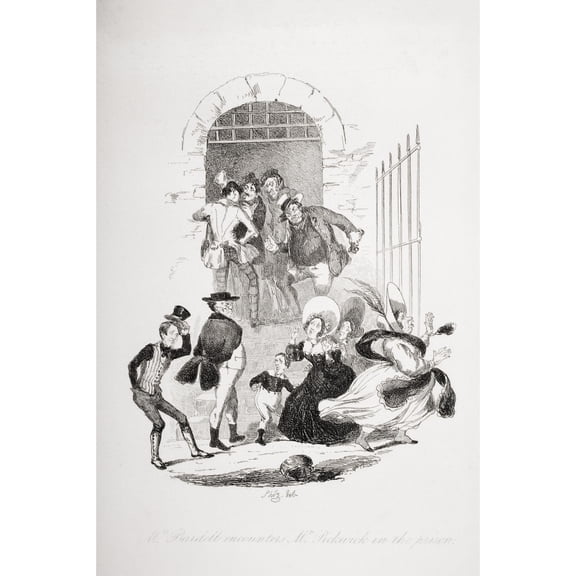 Posterazzi DPI1860231 Mr. Bardell Encounters Mr. Pickwick In the Prison. Illustration From the Charles Poster Print, 12 x 18