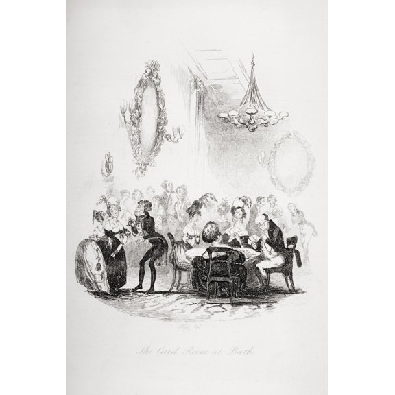 Posterazzi DPI1860256 The Card Room At Bath Illustration From the Charles Dickens Novel the Pickwick Papers by Hk Browne Known As Phiz Poster Print, 12 x 18