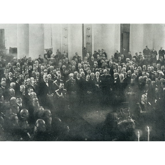 Posterazzi DPI1860674LARGE Nicholas Ii Last Emperor of Russia 1868 to 1918 1916 Attends the Duma or State Deliberative Assembly 1916 Photograph Fro Poster Print, 34 x 24