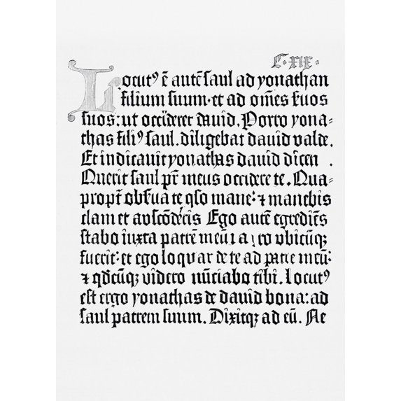 Posterazzi DPI1860825LARGE Copy of A Page From the Bible Printed In Mainz 1456 by Johannes Gutenberg Poster Print, 24 x 34