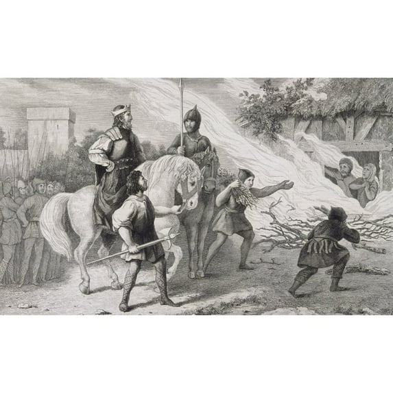Posterazzi DPI1861192 Clotaire I 497 to 561 Burns His Rebellious Son & Family From Histoire De France by Colart Published Circa 1840 Poster Print, 19 x 11