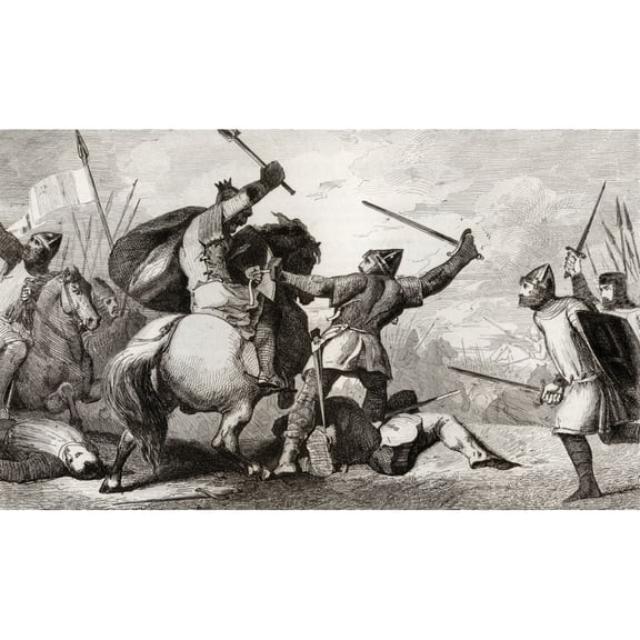 Posterazzi DPI1861244LARGE Louis Vi the Fat 1081 to 1137 Fights the English In the Battle of Brenneville 1119 From Histoire De France by Colart Pub Poster Print, 38 x 22