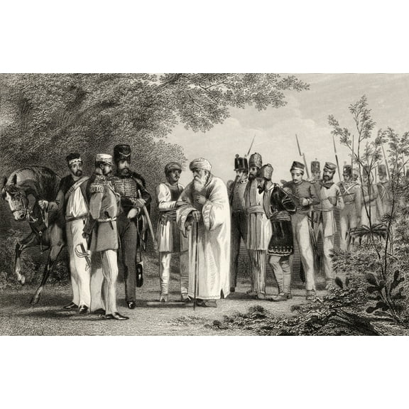 Posterazzi DPI1861600 Capture of the King of Delhi by Captain Hodson Bahadur Shah Zafar 1775 to 1862 the Last Mughal King From the History of Poster Print, 18 x 11