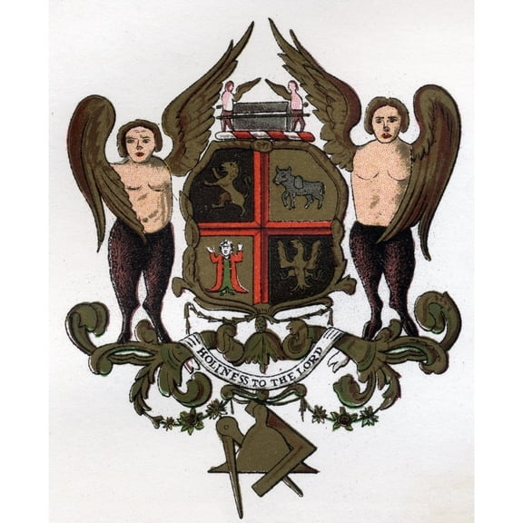 Posterazzi DPI1861704 Masonic Arms Painted Panel In the Possession of W H Y Rylands Circa 1860 From the Book the History of Freemasonry Volume Poster Print, 13 x 16