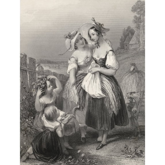 Posterazzi DPI1861879LARGE Happy Days Engraved by H. Cook After J. Brown Poster Print, 24 x 32
