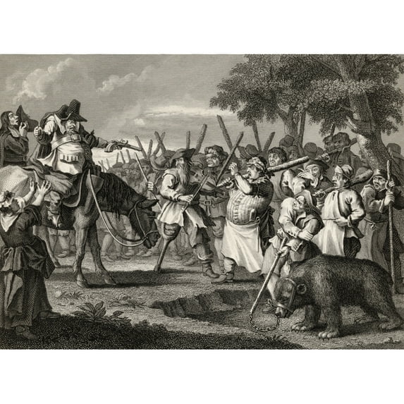Posterazzi DPI1861980 Hudibras First Adventure Engraved by C Mottram After Hogarth From the Works of Hogarth Published London 1833 Poster Print, 17 x 12