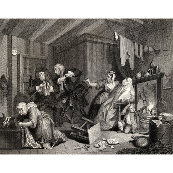 Posterazzi DPI1862123LARGE The Harlots Progress Expires While the Doctors Are Disputing From the Original Picture by Hogarth From the Works of Hoga Poster Print, 32 x 24