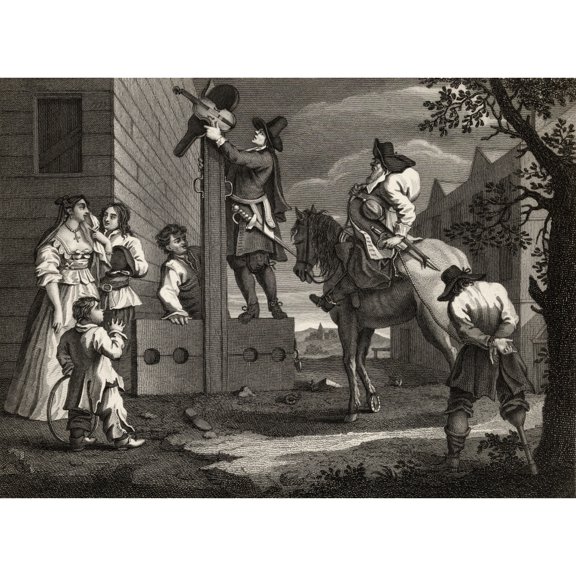 Posterazzi DPI1862159LARGE Hudibras Leading Crowdero In Triumph Engraved by J Romney After Hogarth From the Works of Hogarth Published London 1833 Poster Print, 34 x 24