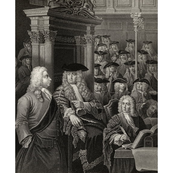 Posterazzi DPI1862160 The House of Commons In Sir Robert Walpoles Administration Engraved by R Page After Hogarth & Thornhill From the Work Poster Print, 13 x 16