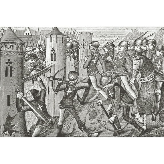 Posterazzi DPI1862930LARGE How Gergeau Was Taken After A Miniature From the 15th Century Manuscript Vigiles Du Roi Charles Vii From Science & L 3 Poster Print, 34 x 24