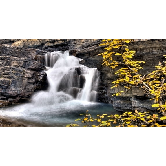 Posterazzi DPI1865830LARGE Waterfall Banff Alberta Poster Print, 42 x 22