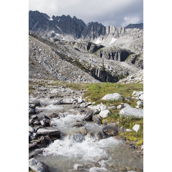 Posterazzi DPI1866575 Mountain Stream & Mountains - British Columbia Canada Poster Print, 12 x 19