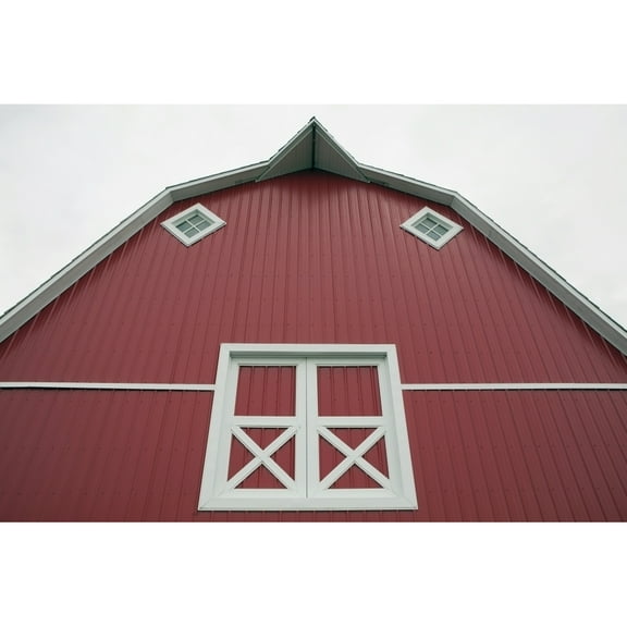 Posterazzi DPI1867003LARGE Alberta Canada - Red Barn with White Trim Poster Print, 38 x 24