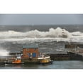 thumbnail image 1 of Posterazzi DPI1870765LARGE Seaham Teesside England - Waves Crashing Into A Lighthouse & Boats Along A Pier Poster Print, 38 x 24, 1 of 3