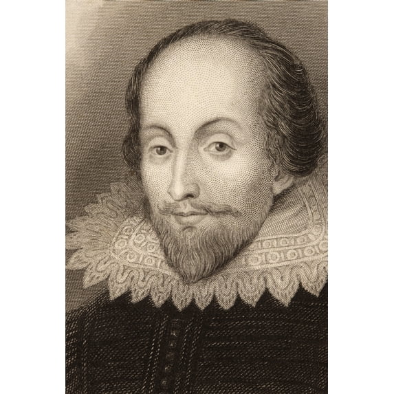 Posterazzi DPI1872440LARGE William Shakespeare, 1564 to 1616 English Poet, Playwright, Dramatist & Actor Poster Print, 24 x 36 - Large