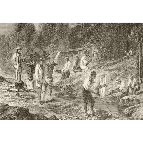 Posterazzi DPI1872487 Panning For Diamonds From The Book Chips From The Earths Crust Published 1894 Poster Print, 17 x 12