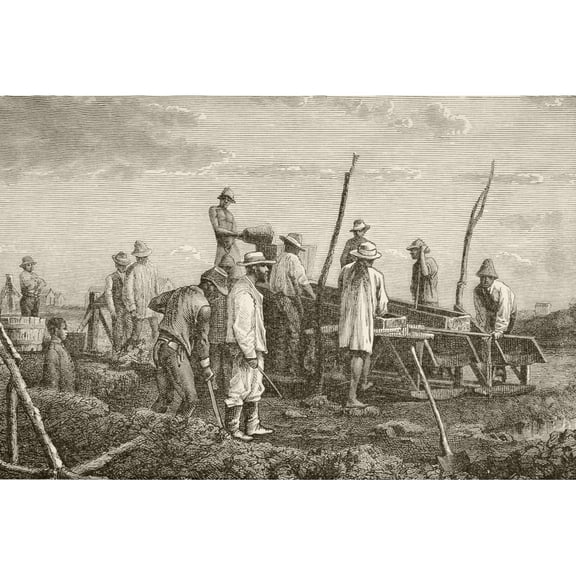 Posterazzi DPI1872488LARGE Digging For Diamonds In South Africa From The Book Chips From The Earths Crust Published 1894 Poster Print, 34 x 22 - Large