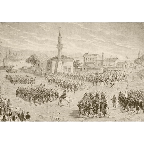 Posterazzi DPI1872529 Turkish Troops Embarking to Fight In The Russo-Turkish War 1877-1878 From A 19th Century Illustration Poster Print, 17 x 12