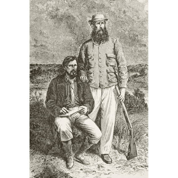 Posterazzi DPI1872889LARGE James Augustus Grant 1827 to 1892 Sitting Scottish & John Hanning Speke Poster Print, 24 x 36 - Large