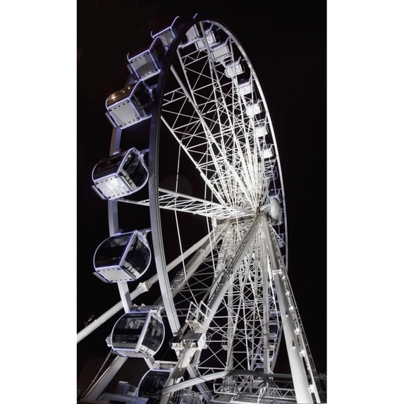 Posterazzi DPI1873262 Middlesbrough, North Yorkshire, England - A Ferris Wheel Illuminated At Night Poster Print, 12 x 19