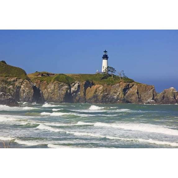 Posterazzi DPI1877105 Yaquina Head Lighthouse On The Oregon Coast - Oregon, USA Poster Print, 19 x 12