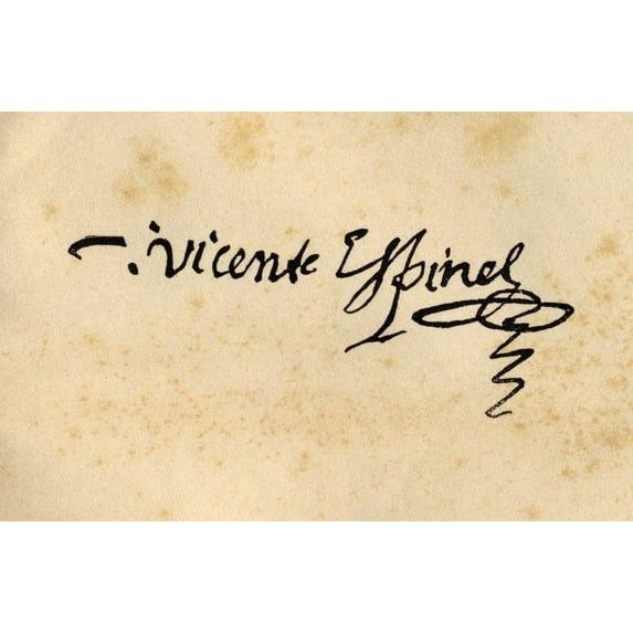 Posterazzi DPI1877750 Signature of Vicente Espinel 1550 - 1624 Spanish Writer & Musician Poster Print, 18 x 11