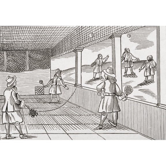 Posterazzi DPI1877942 Playing Tennis In The Sixteenth Century From The Book Short History of The English People by J.R. Green Published London 1893 Poster Print, 17 x 12