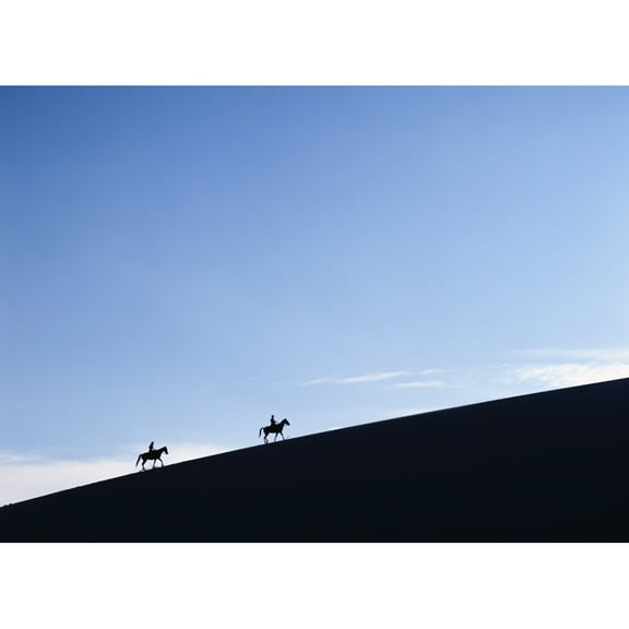 Posterazzi DPI1878826 Horse Riders At Dusk On A Sand Dune In The Valle De La Muerte In Cordillera De La Sal Mountains Poster Print, 16 x 12