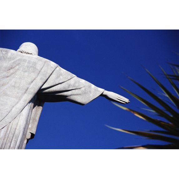 Posterazzi DPI1879051LARGE Christ The Redeemer & Palm Leaves Poster Print, 34 x 22 - Large