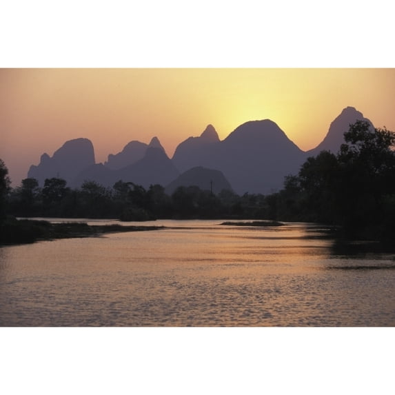 Posterazzi DPI1879144LARGE Limestone Peaks Around Guilin Poster Print, 34 x 22 - Large