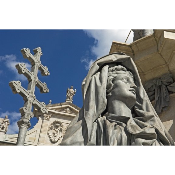 Posterazzi DPI1879460LARGE Statue At Domplatz Cathedral, Close Up Poster Print, 34 x 22 - Large