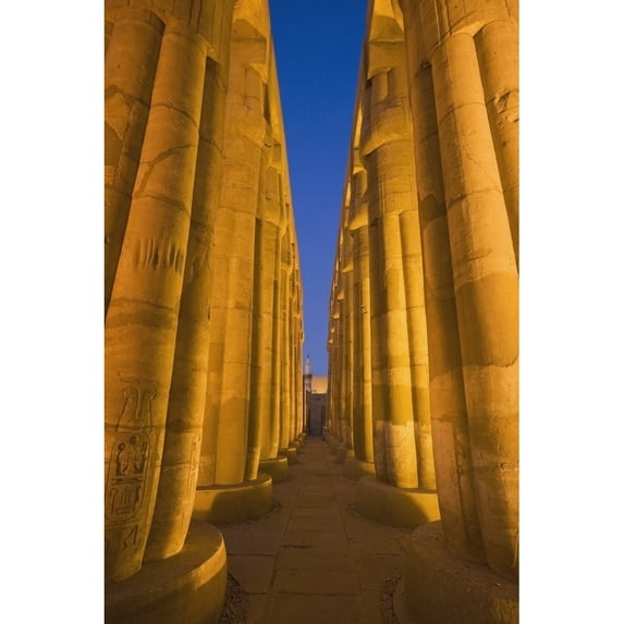 Posterazzi DPI1880124 Collonade In Court of Amenophis III At Dusk Poster Print, 11 x 17