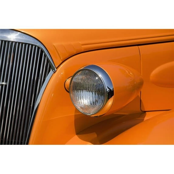 Posterazzi DPI1882673LARGE Orange Painted Vintage Cars Headlight & Front Grill - Port Colborne, Ontario, Canada Poster Print, 40 x 26 - Large